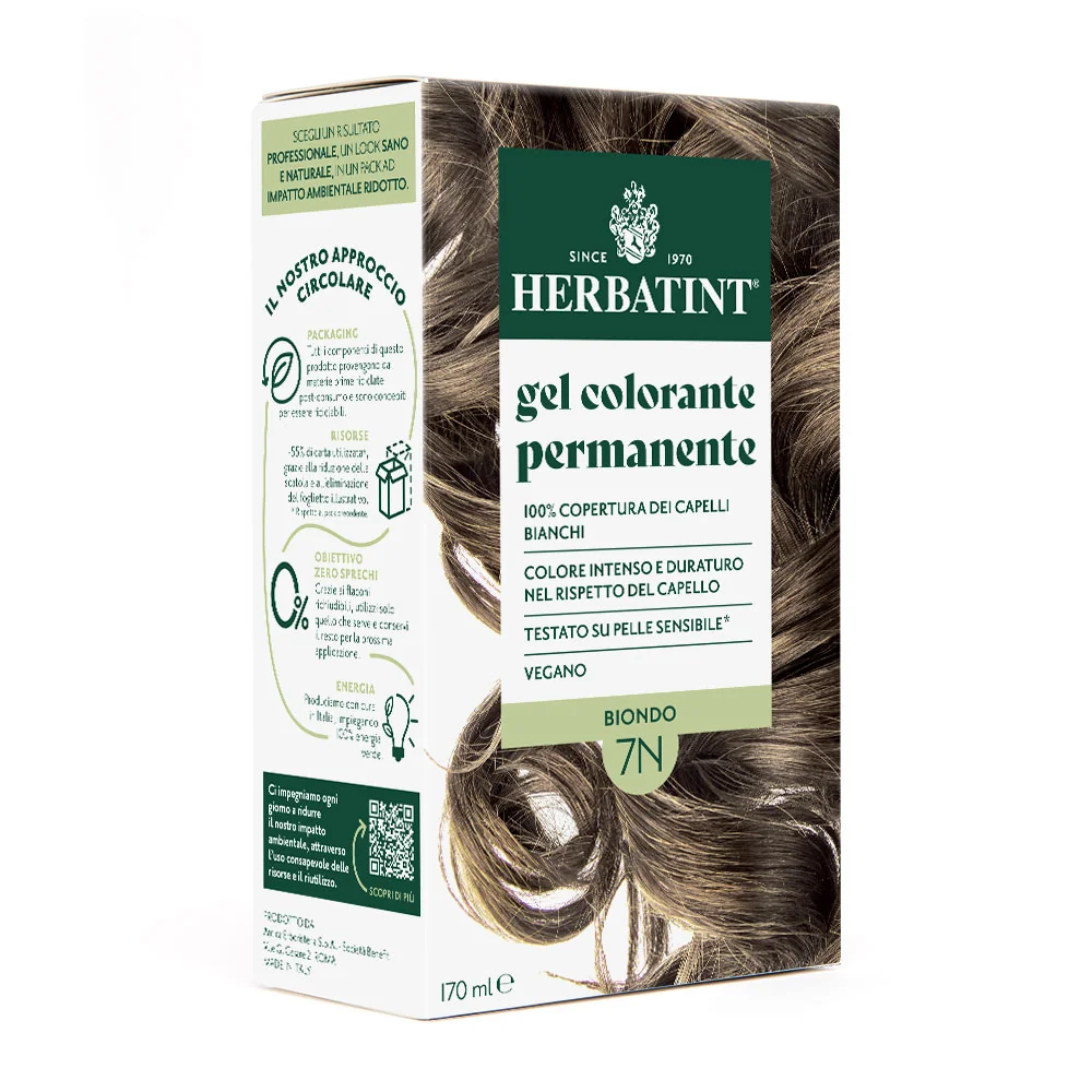 Herbatint Gel Colorante Permanente 7N Biondo 170 Ml Colore Intenso e Duraturo