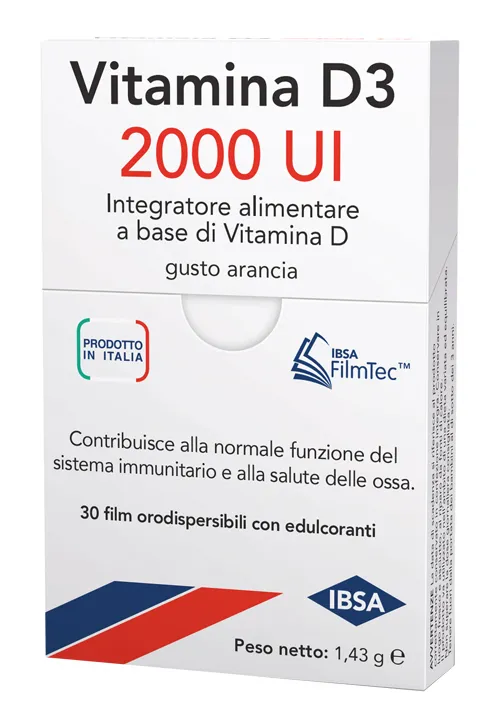 Vitamina D3 Ibsa 2000 UI 30 Film Orodispersibili - Integratore per le Ossa.