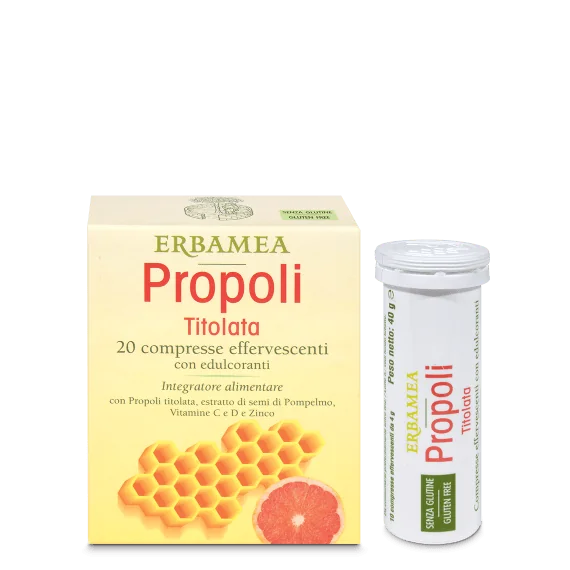Erbamea Propoli Titolata  Effervescente 20 Compresse Per le Difese Immunitarie