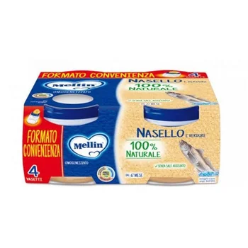 Mellin Omogenizzato Nasello 4x80 g Svezzamento