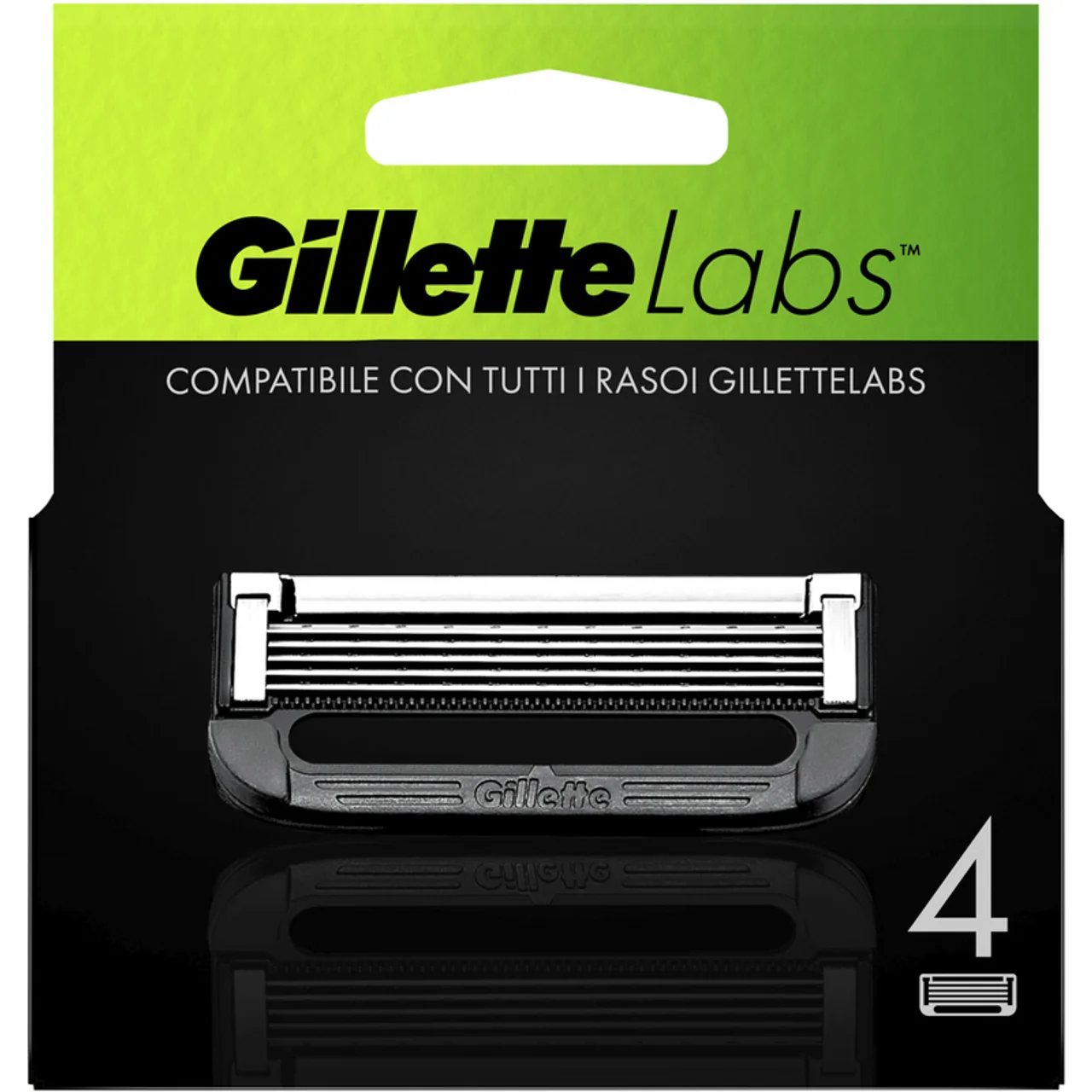 Gillette Labs Lame 4pz Lame di Ricambio per Pelli Sensibili