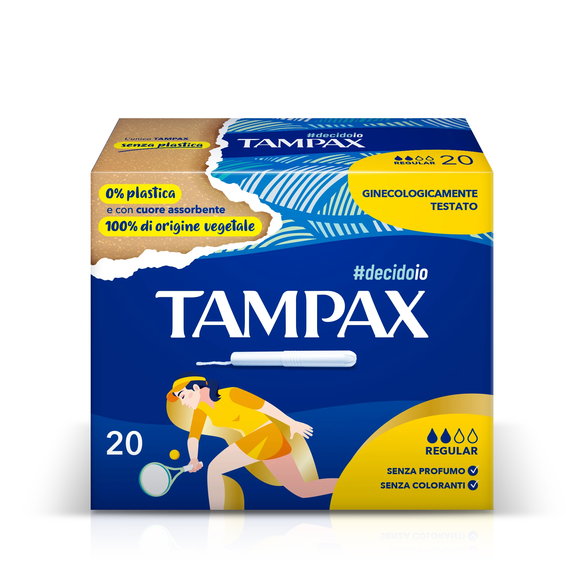 Tampax Blue Box Regular Assorbente Interno Flusso Leggero Medio 20 Pezzi Assorbente Interno