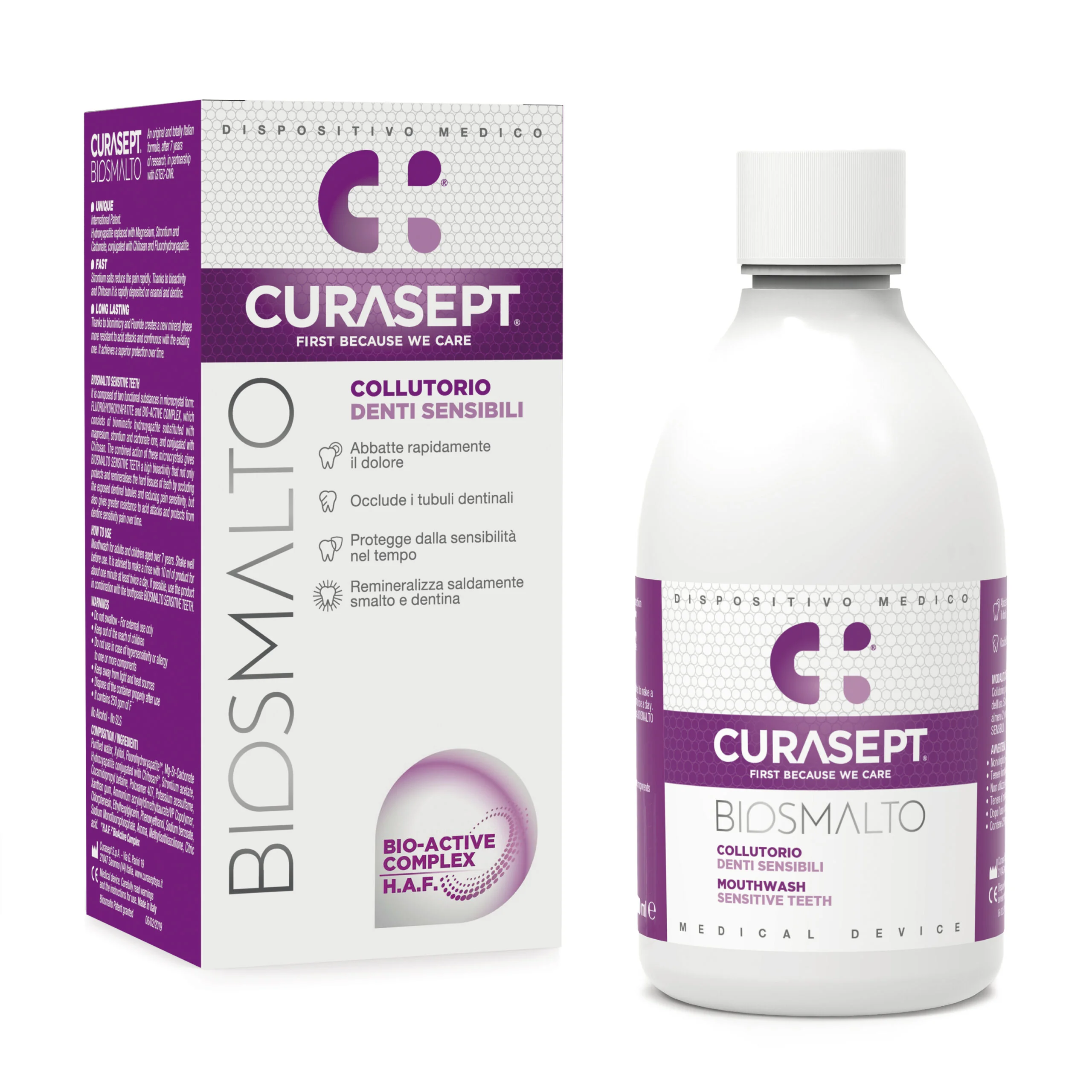 Curasept Biosmalto Collutorio Denti Sensibili 300 ml Sensibilità Dentale