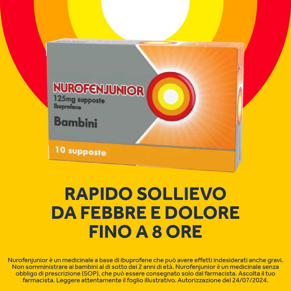 Nurofen Junior Bambini 125 mg Ibuprofene 10 Supposte Febbre