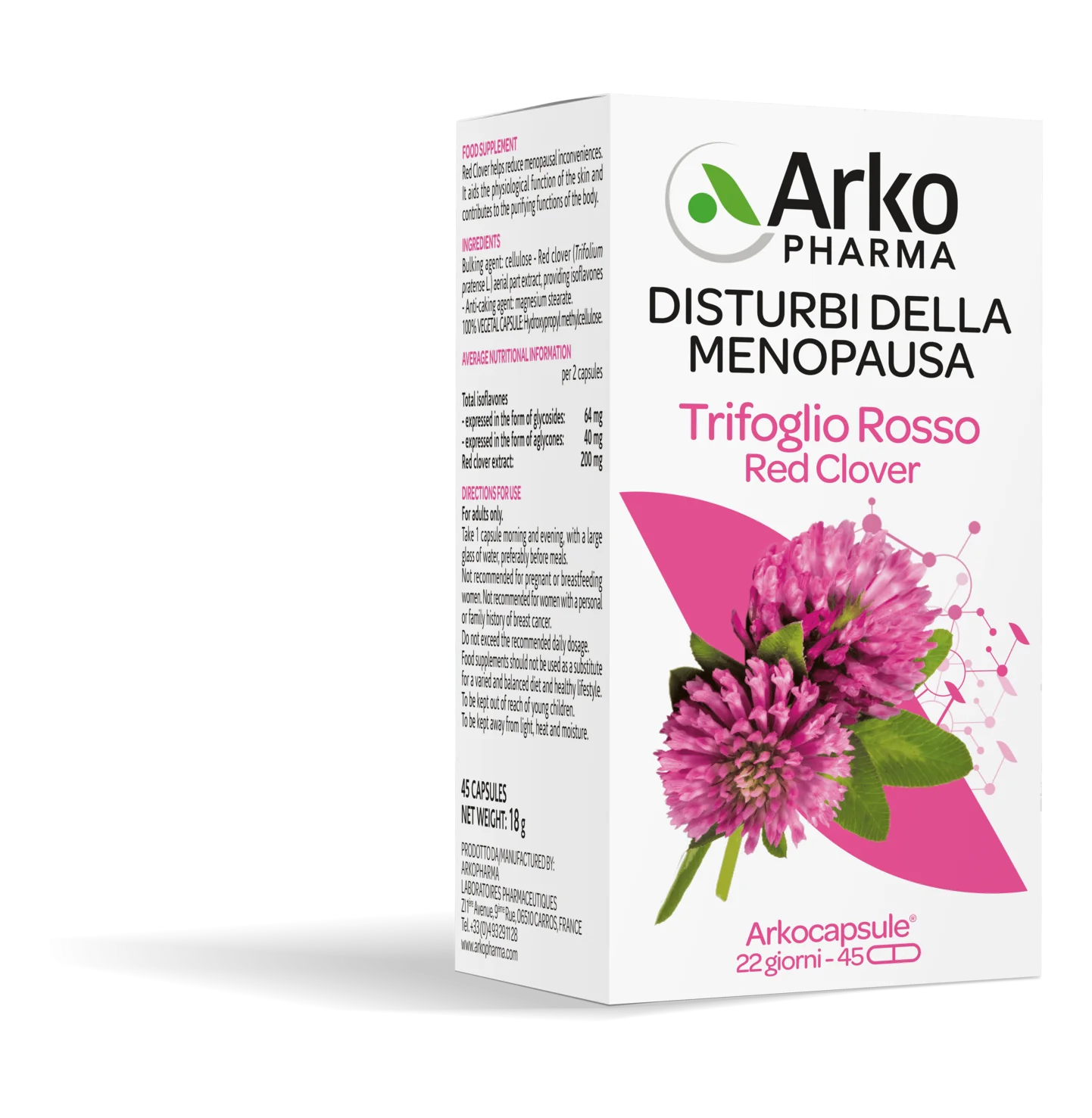 Arkopharma Arkocapsule Trifoglio Rosso 45 capsule Benessere in menopausa