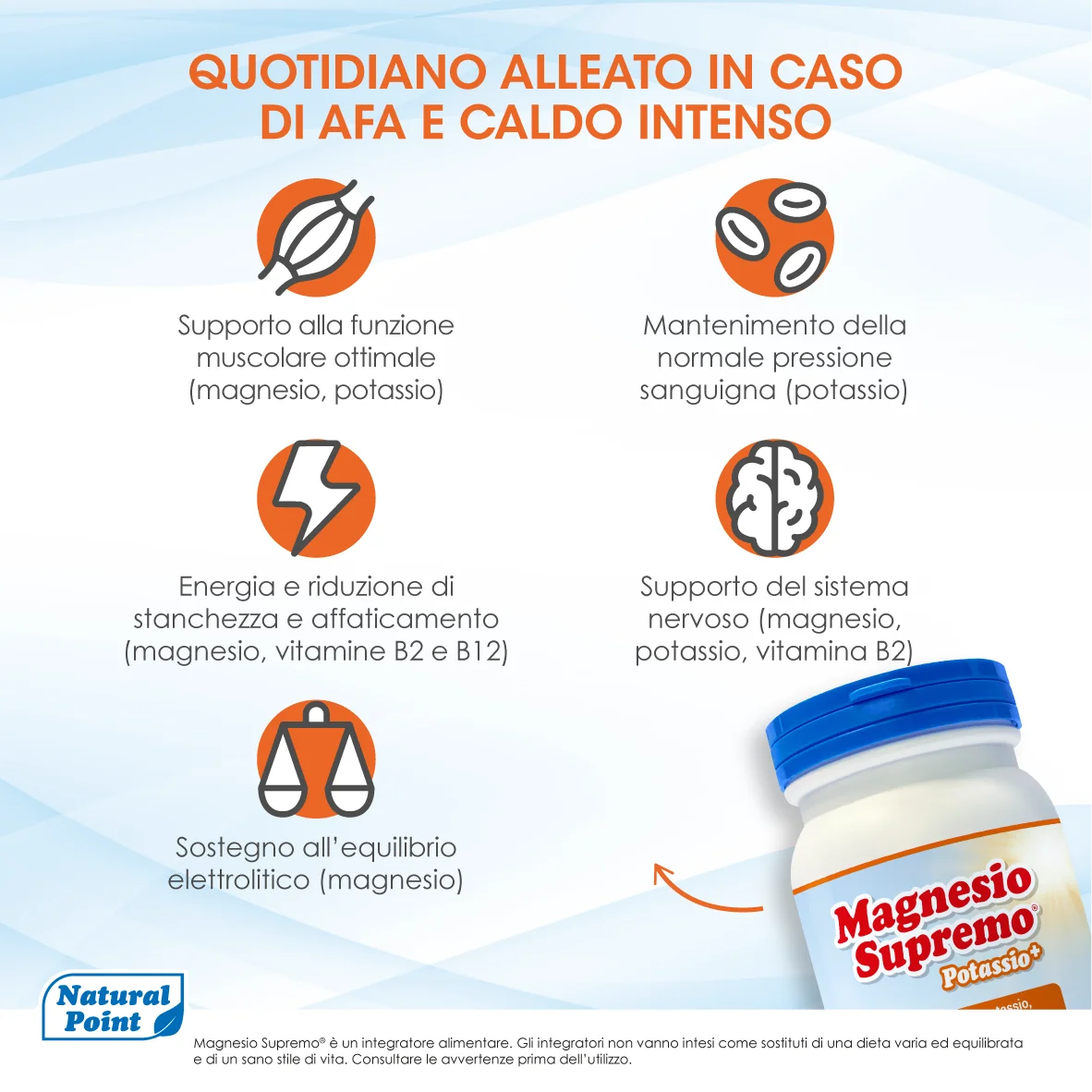 Magnesio Supremo Potassio+150 g Riduzione Stanchezza