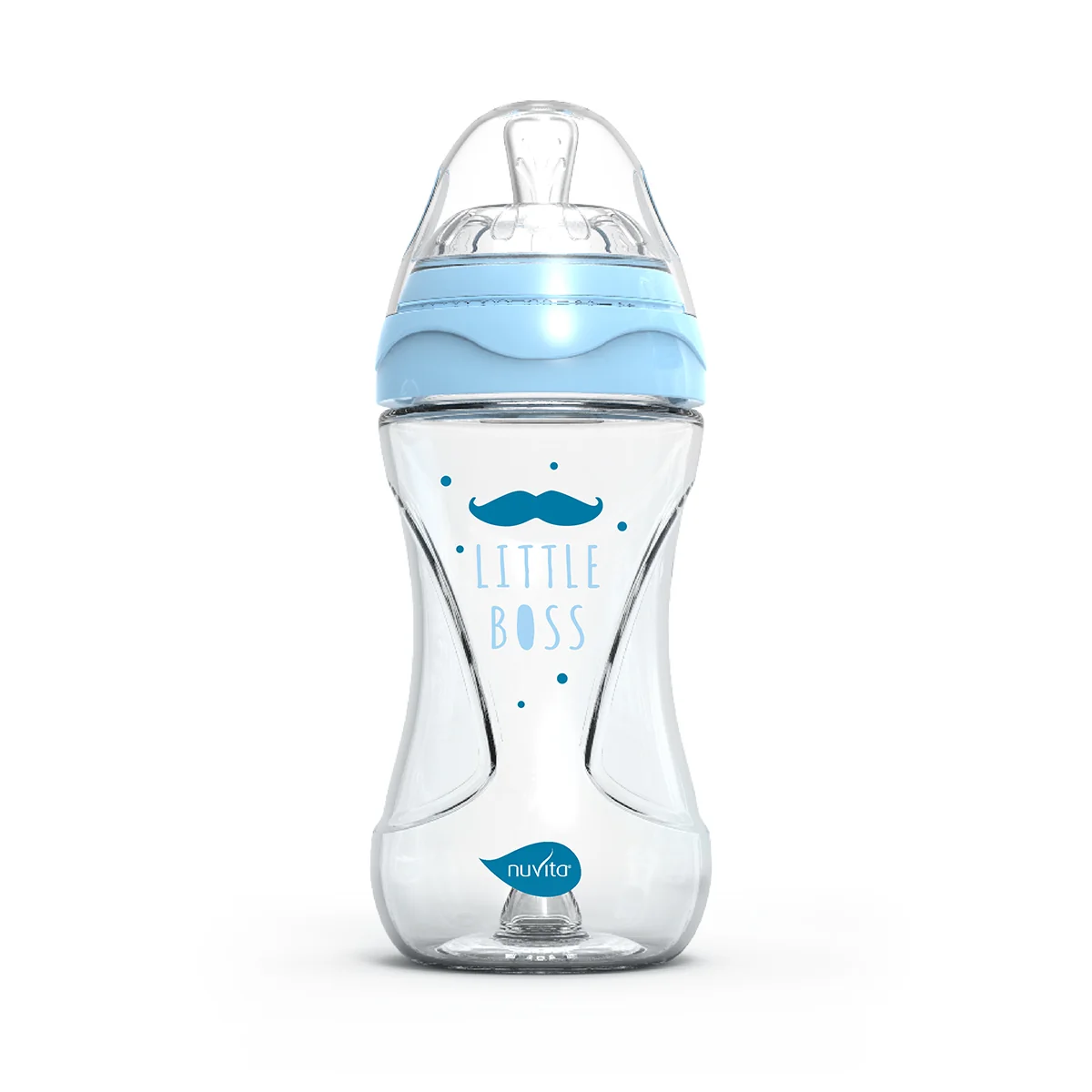 Nuvita Collection Glass Biberon Vetro Blu 240 ml Con Valvola Riduci Coliche