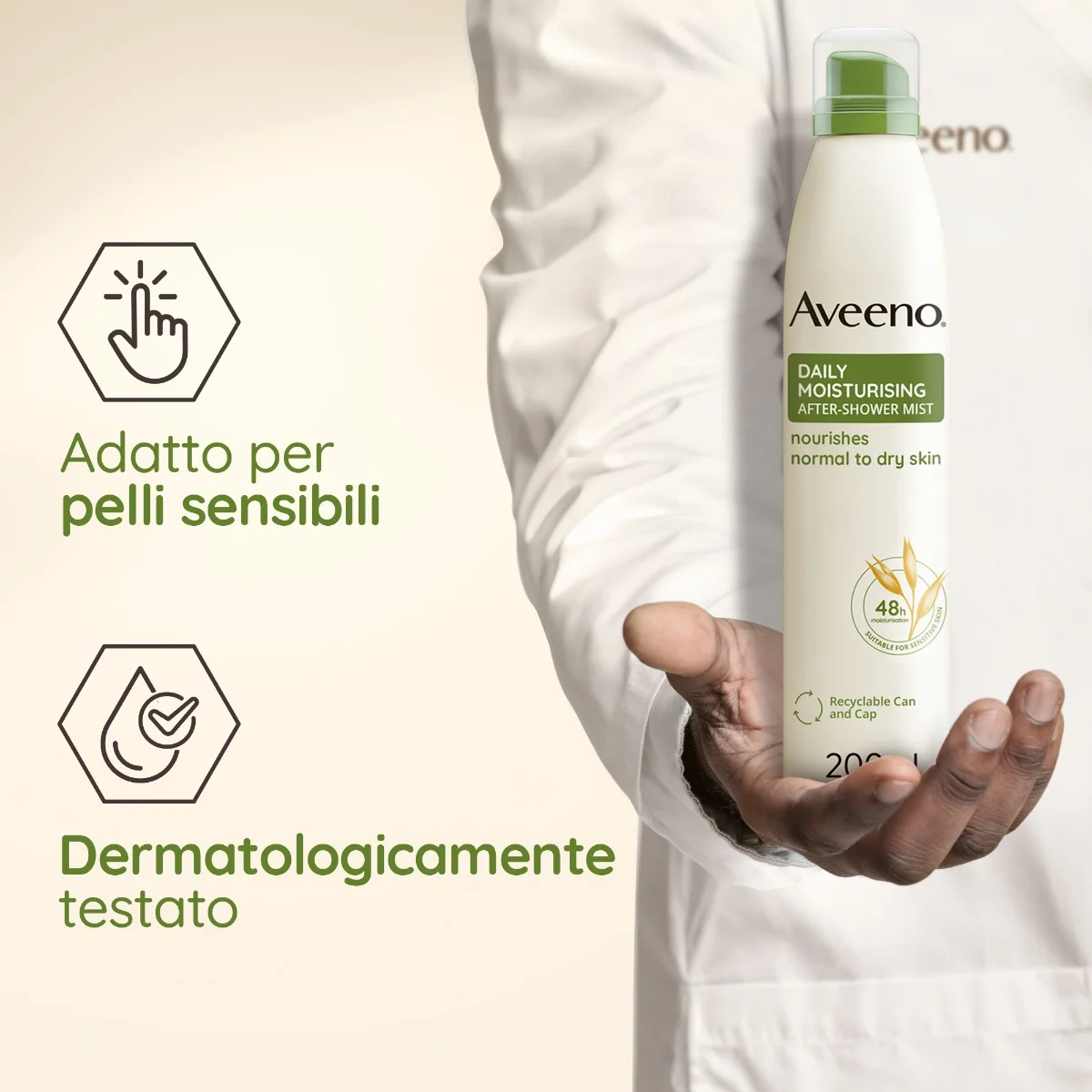 Aveeno Spray Dopo Doccia 200 Ml Pelle Secca e Sensibile