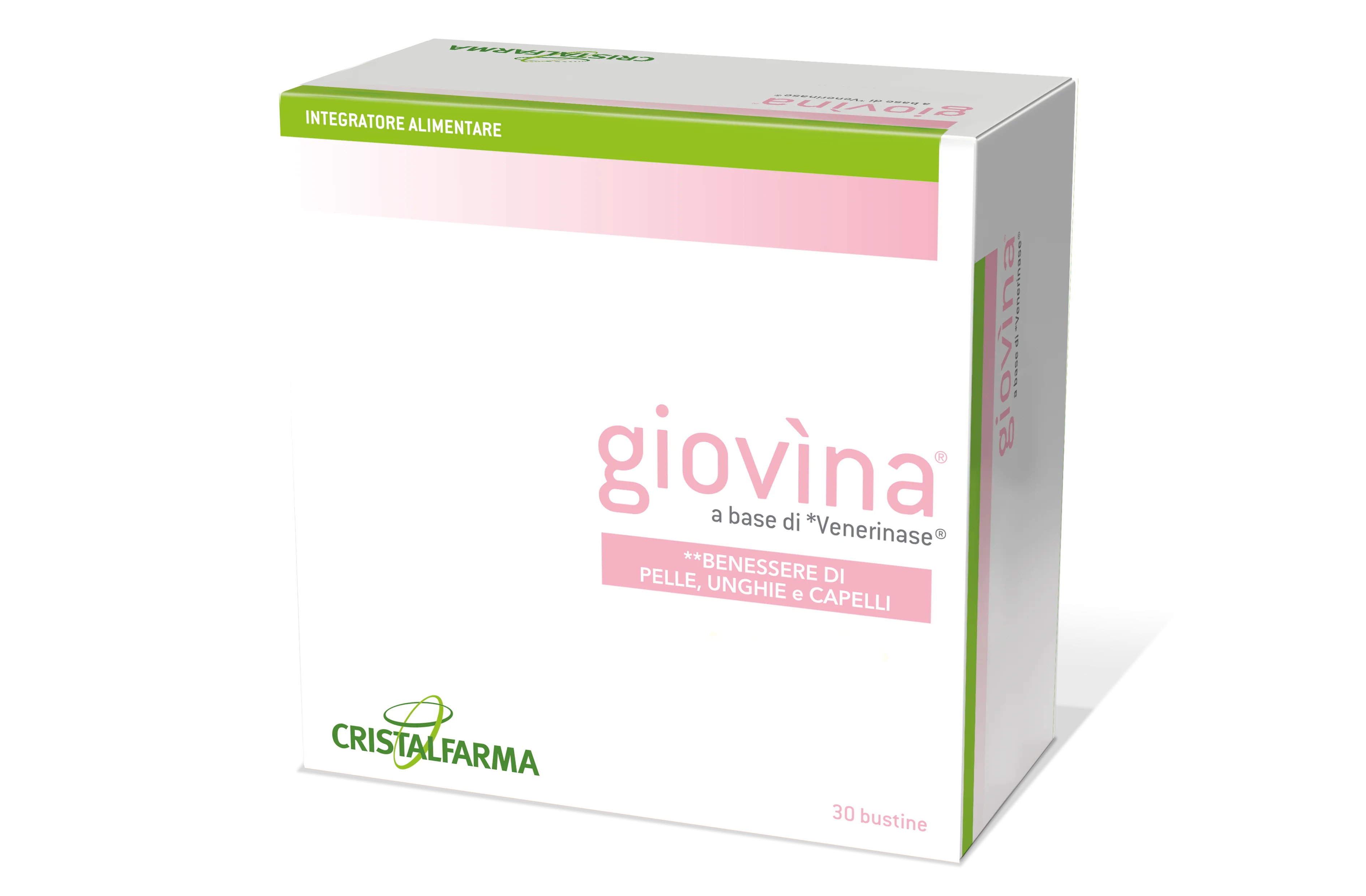 Cristalfarma Giovìna 30 Bustine Integratore Pelle Unghie e Capelli