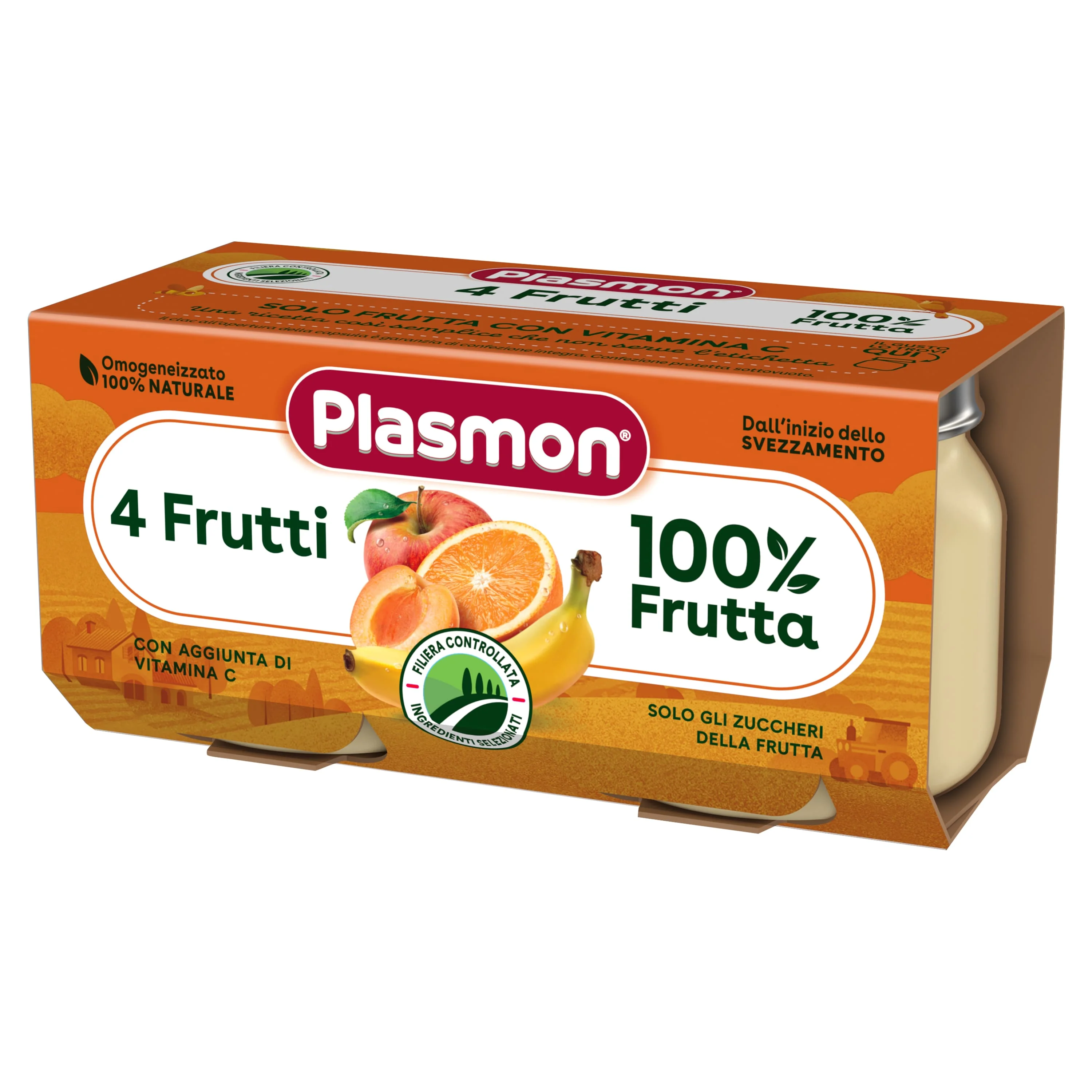 Plasmon Omog 4 Frutti 2X80G Senza Glutine