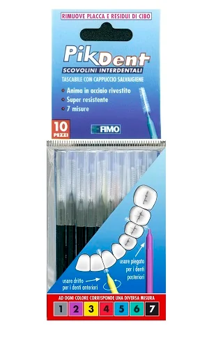Pikdent Scovolino Interdentale 4 Rosso 0,7 mm 10 Pezzi Pulizia interdentale