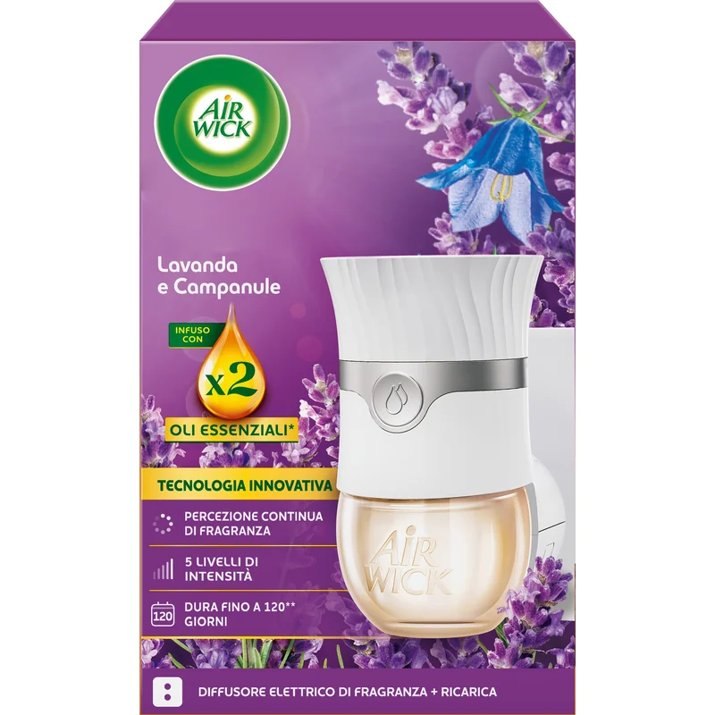 Airwick Diffusore Elettrico Completo Fragranza Lavanda E Campanule Con Ricarica Inclusa