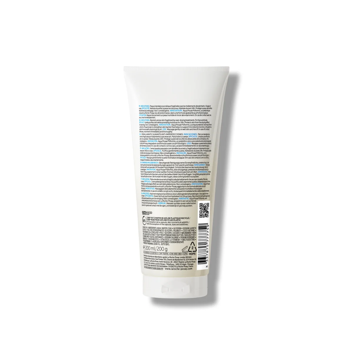 La Roche Posay Effaclar H Iso Biome Crema Lavante 200 ml Detergente Viso Pelle Grassa A Tendenza Acneica
