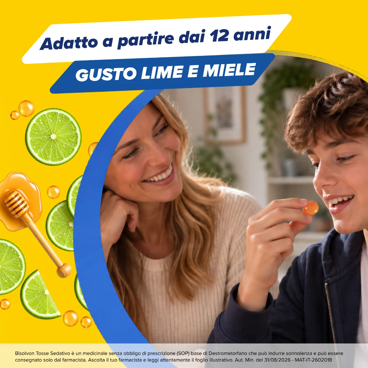 Bisolvon Tosse Sedativo 10,5 mg 20 Pastiglie Gommose Calma la Tosse