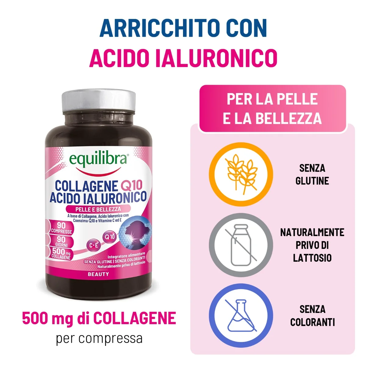 Equilibra Collagene Q10 Acido Ialuronico 90 Compresse Antiage