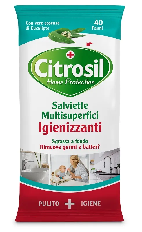 Citrosil Home Protection Salviette Igienizzanti Multisuperfici 44 pezzi - Aroma Eucalipto