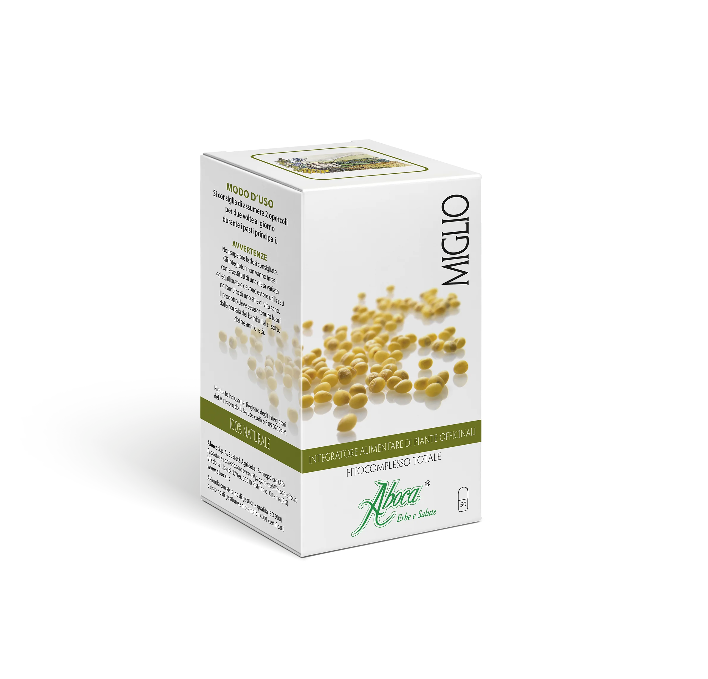 Aboca Miglio Fitocomplesso Totale 50 Opercoli Integratore Capelli Unghie