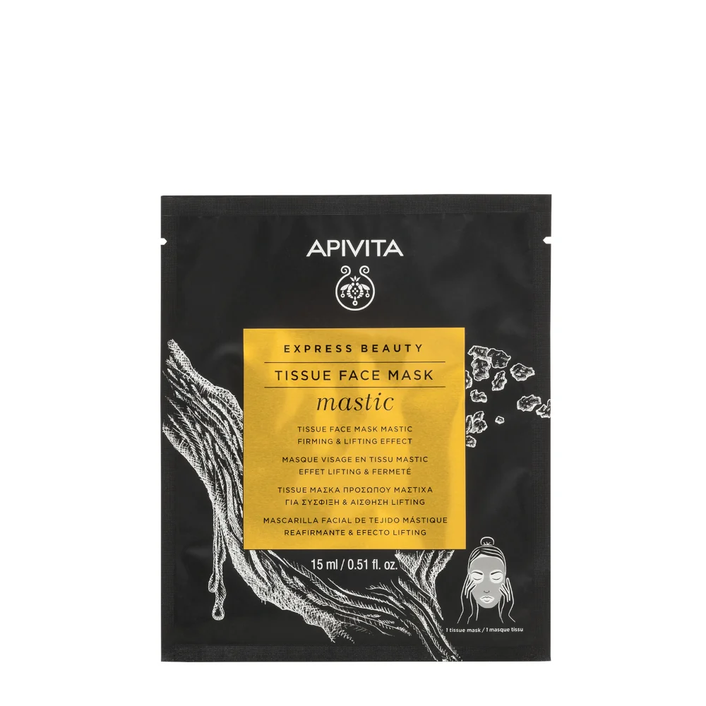 Apivita Express Sheet Mask Mastic/20 15 Ml Maschera In Tessuto Liftante e Rassodante