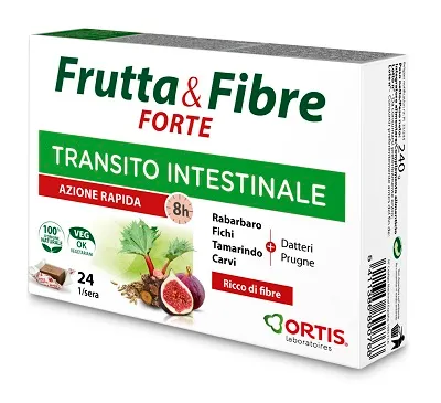Frutta&Fibre Forte Integratore per il Transito Intestinale Pigro Occasionale 24 Cubetti