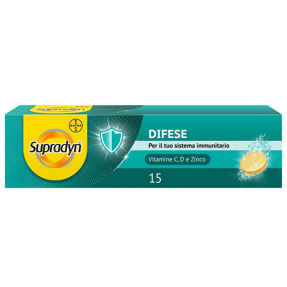 Supradyn Difese Integratore 15 Compresse Effervescenti Vitamina C D e Zinco