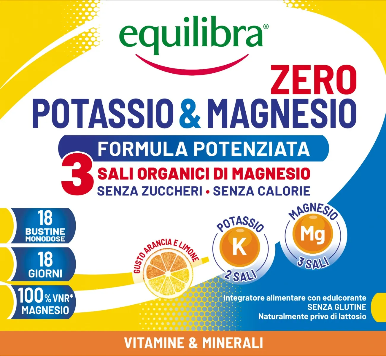 Equilibra Potassio&Magnesio Zero3 18 Bustine Sali Minerali Senza Zucchero
