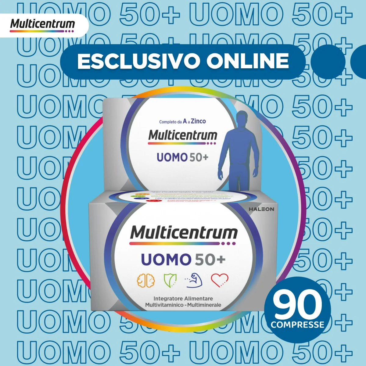 Multicentrum Uomo 50+ 90 Compresse Multivitaminico