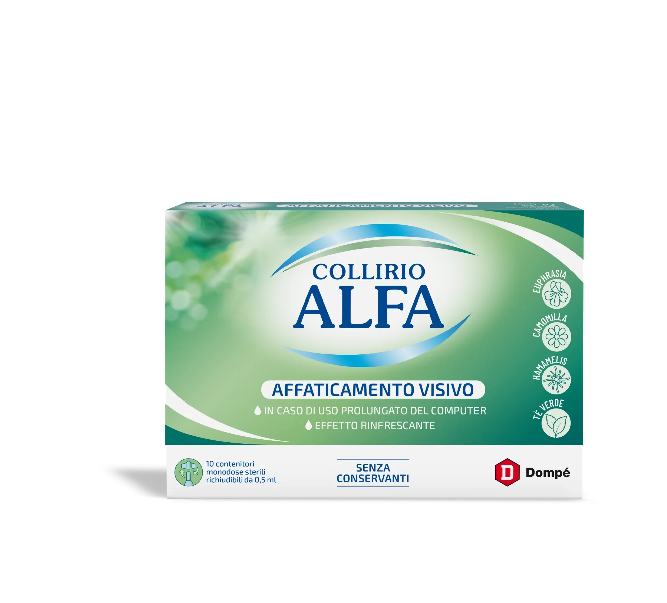 Alfa Natura Gocce Oculari 10 Flaconcini Rinfrescanti e Lenitive