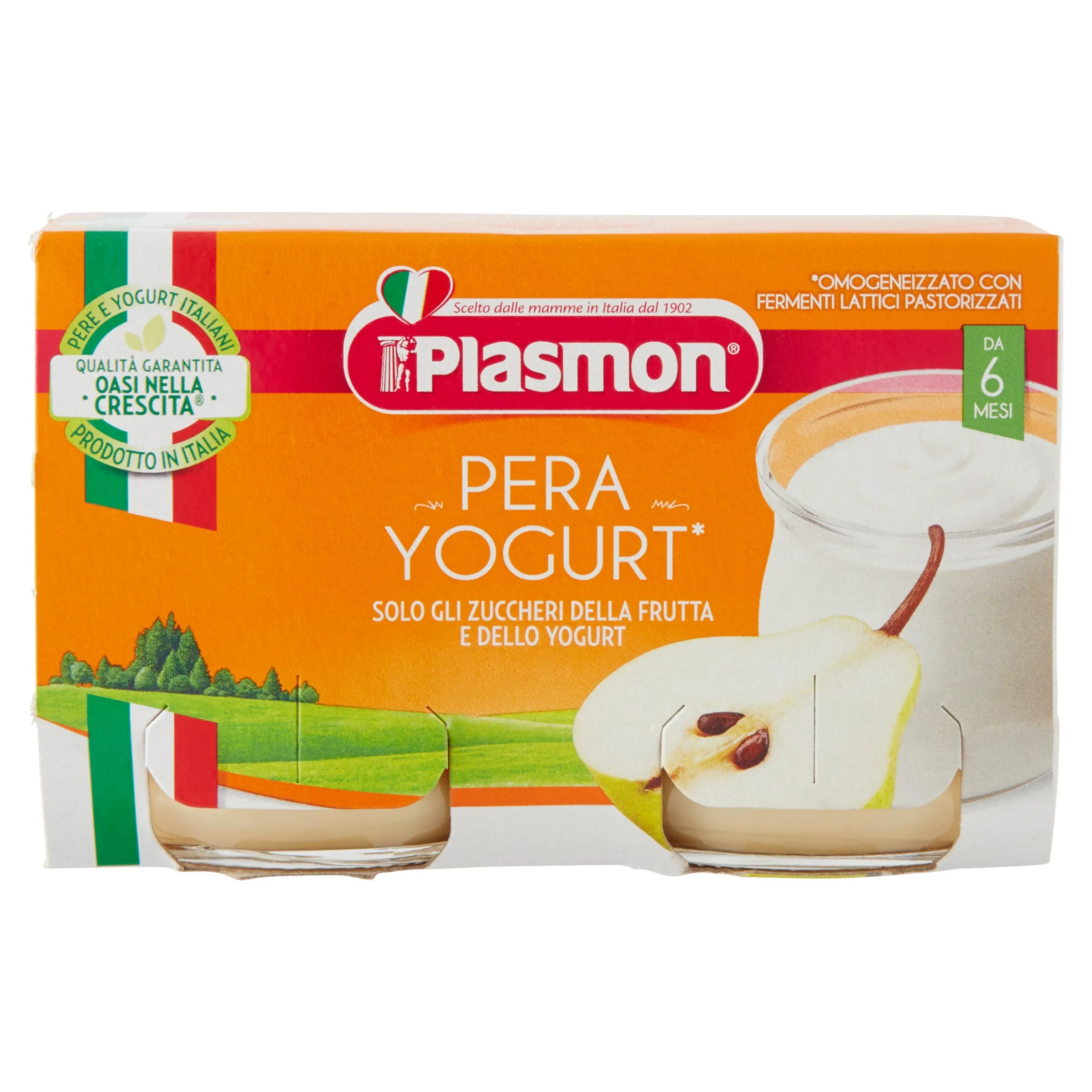 Plasmon Omogeneizzato Yogurt/Pera 120 gx2 Pezzi Alimento per l'infanzia
