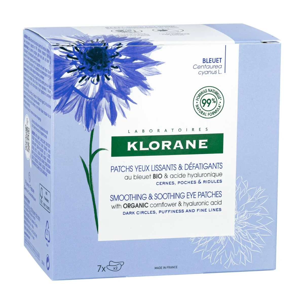 Klorane Patch Occhi Leviganti e Defaticanti al Fiordaliso Tutti i Tipi di Pelle