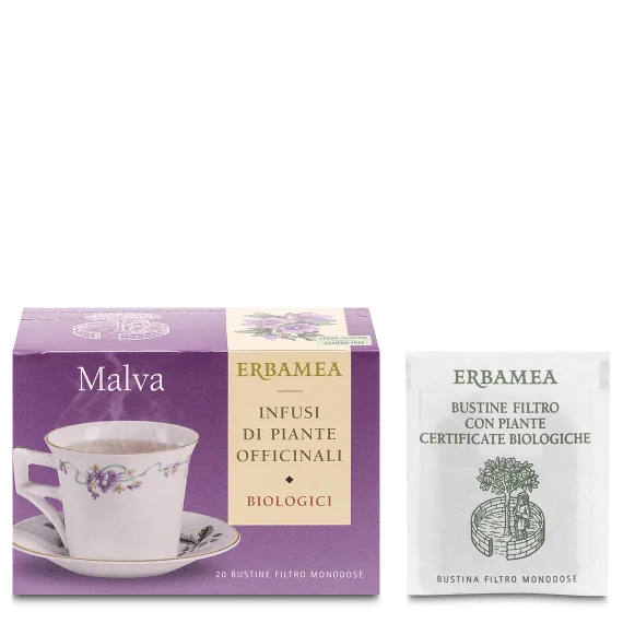 Erbamea Malva Tisana Bio 20 Filtri Tisana Emolliente e Digestiva