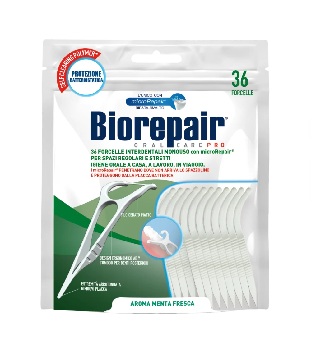 Biorepair Forcelle Interdentali Monouso 36 pezzi MicroRepair per spazi stretti