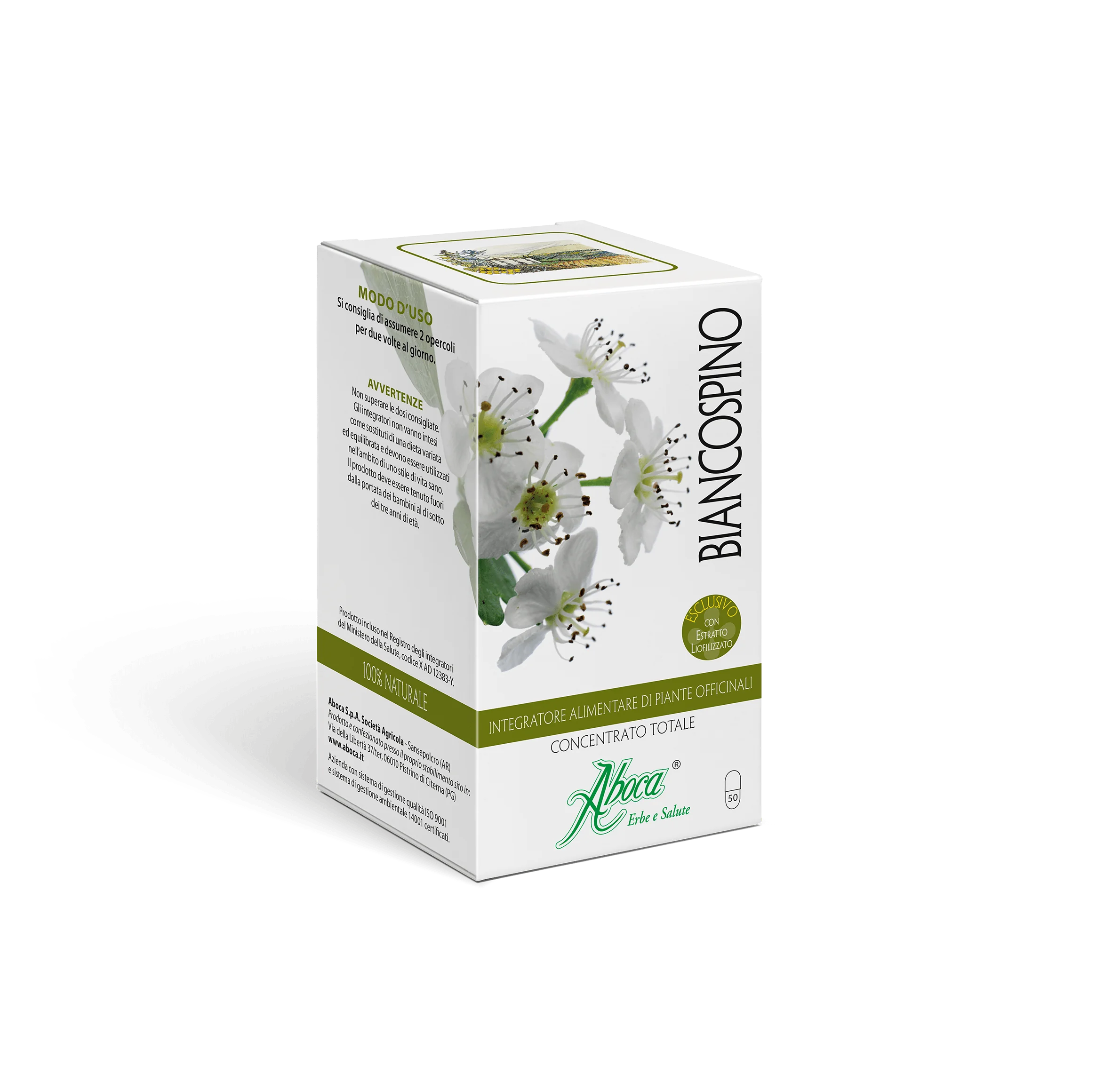 Aboca Biancospino Concentrato Totale 50 Opercoli Integratore Rilassante