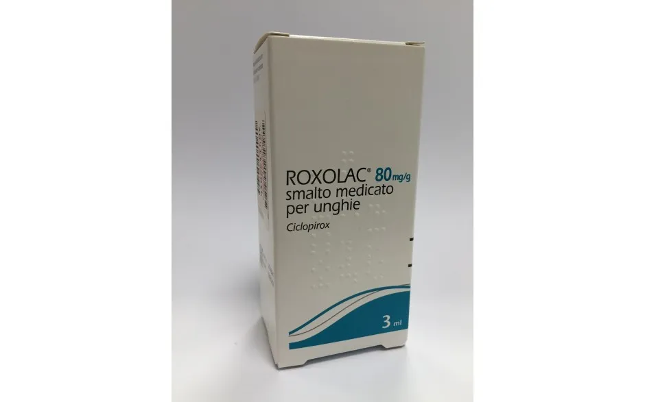 Roxolac 80mg/g Smalto Medicato per Unghie Flacone 3 ml con Pennello Applicatore