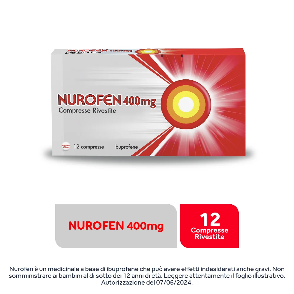 Nurofen 400 mg Ibuprofene 12 Compresse Rivestite Antidolorifico