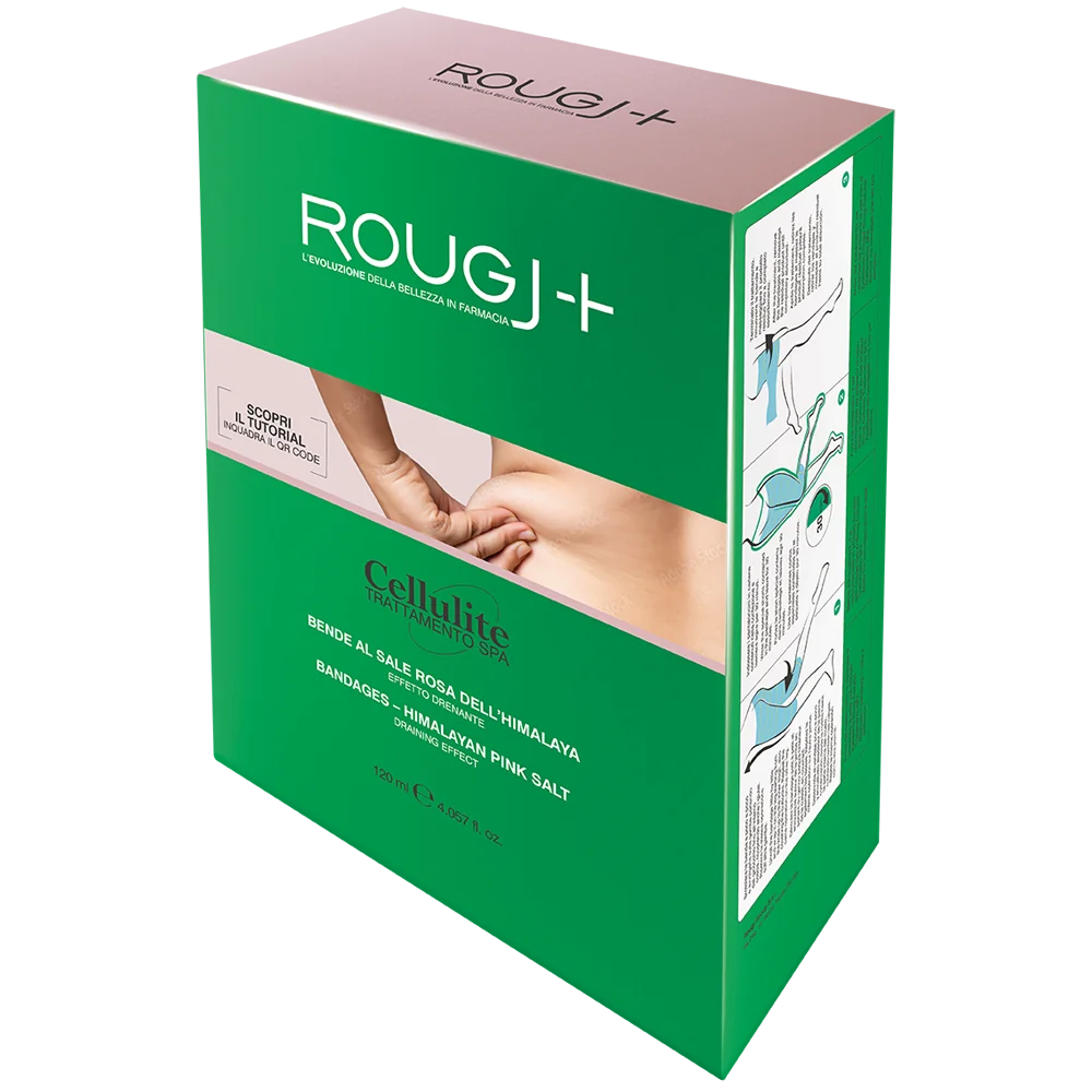 Rougj Cellulite Trattamento Spa Bende Corpo 2 Pezzi 120 ml Al Sale Rosa Dell'Himalaya