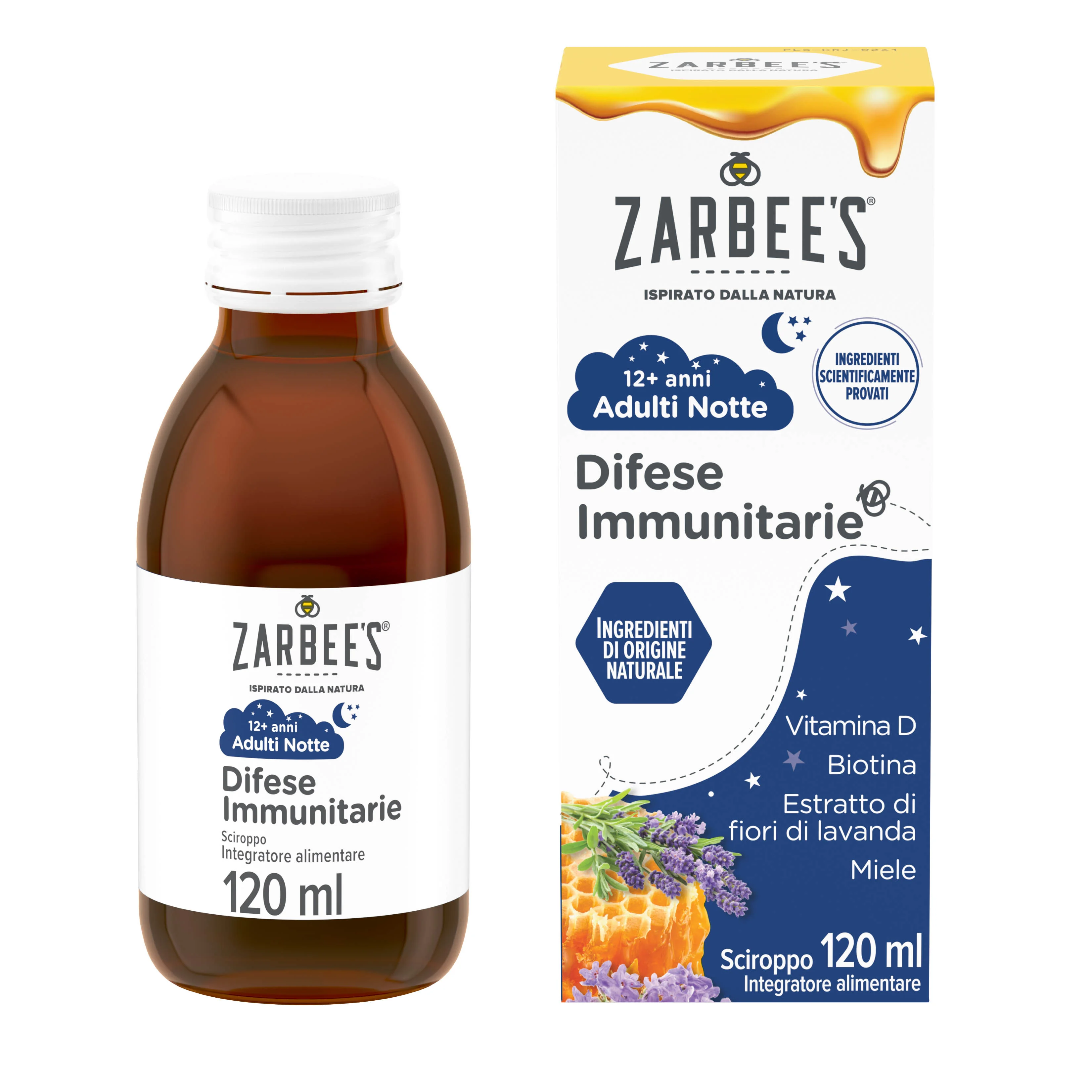 Zarbee's Sciroppo Notte Difese Immunitarie Adulti 120 ml Multivitaminico per Favorire Rilassamento