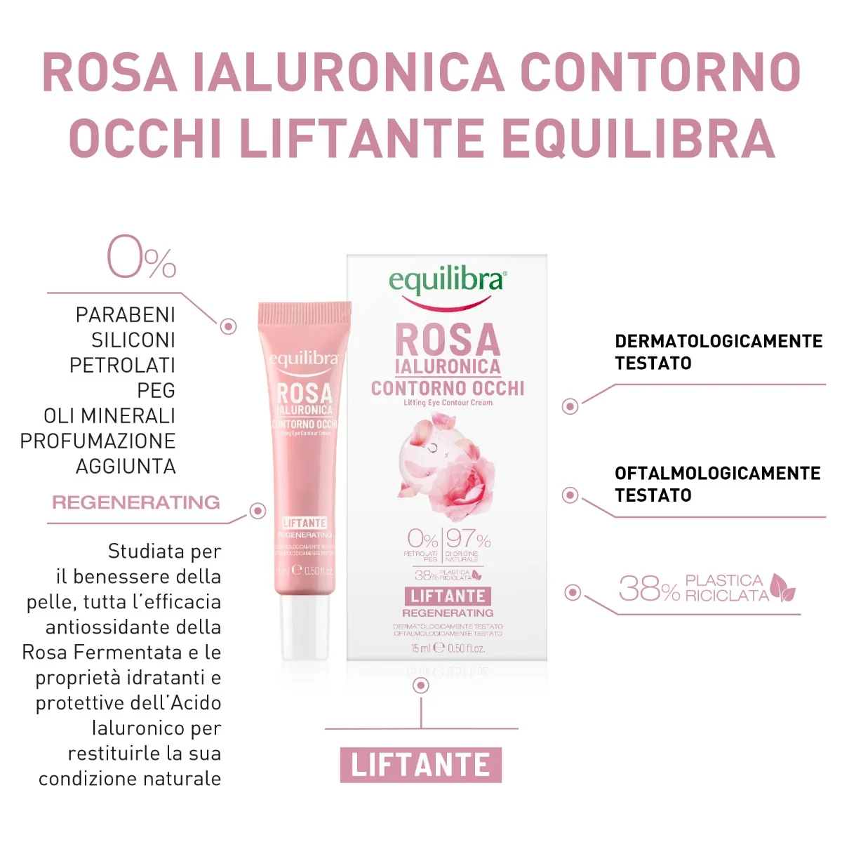 Equilibra Rosa Ialuronica Contorno Occhi Liftante 15 Ml Emulsione Liftante