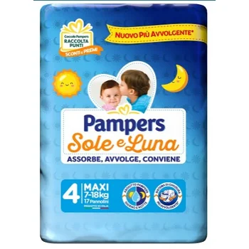Pampers Sole&Luna Maxi 17 Pezzi Taglia 4 (7-18 kg)