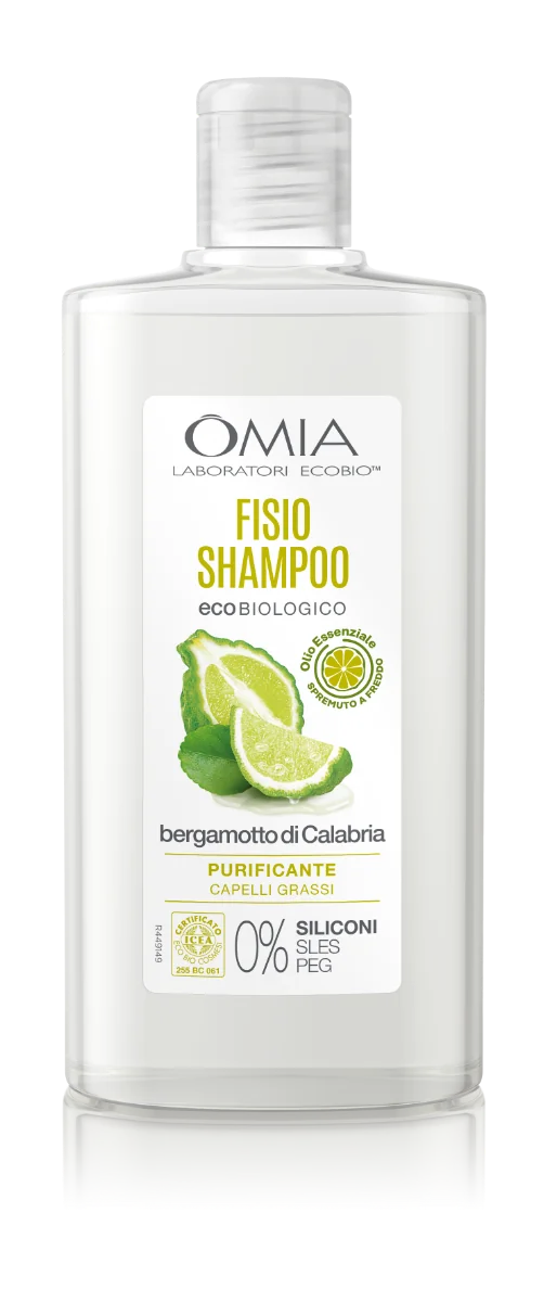 Omia Fisio Shampoo Bio Bergamotto Di Calabria 200 ml Purificante Capelli Grassi