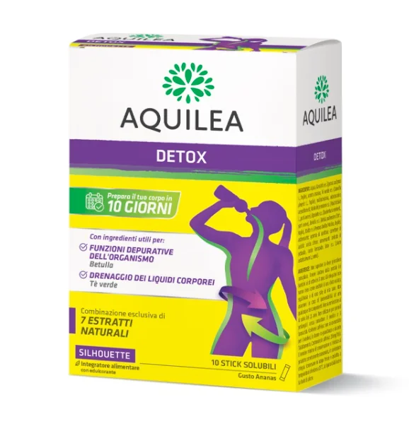 Aquilea Detox 10 Stick 15 ml Integratore Depurativo e Drenante