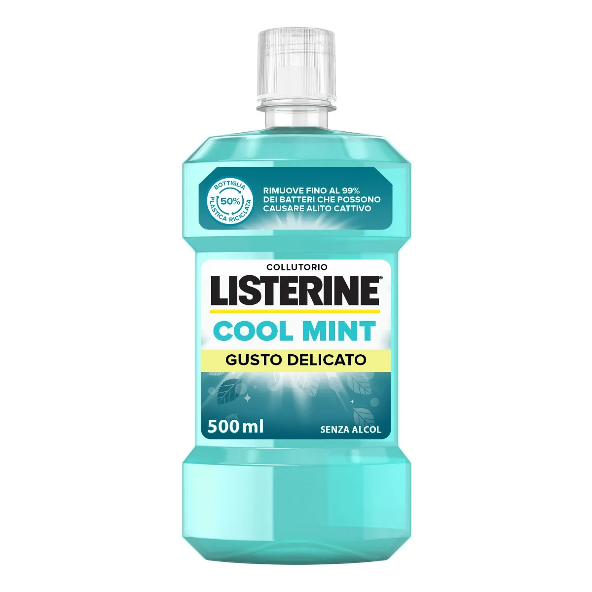 Listerine Cool Mint Gusto Delicato Collutorio 500 ml Alito Fresco