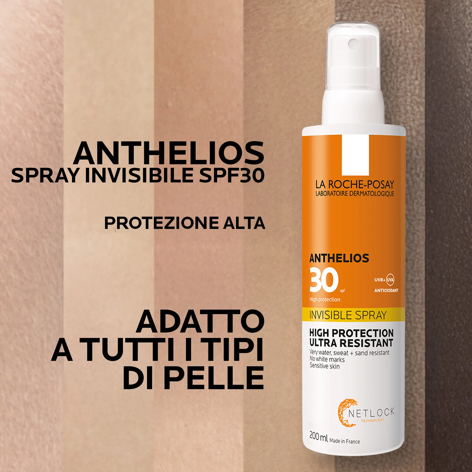 La Roche Posay Anthelios Spray Invisibile Corpo SPF30, 200 Ml Protezione solare
