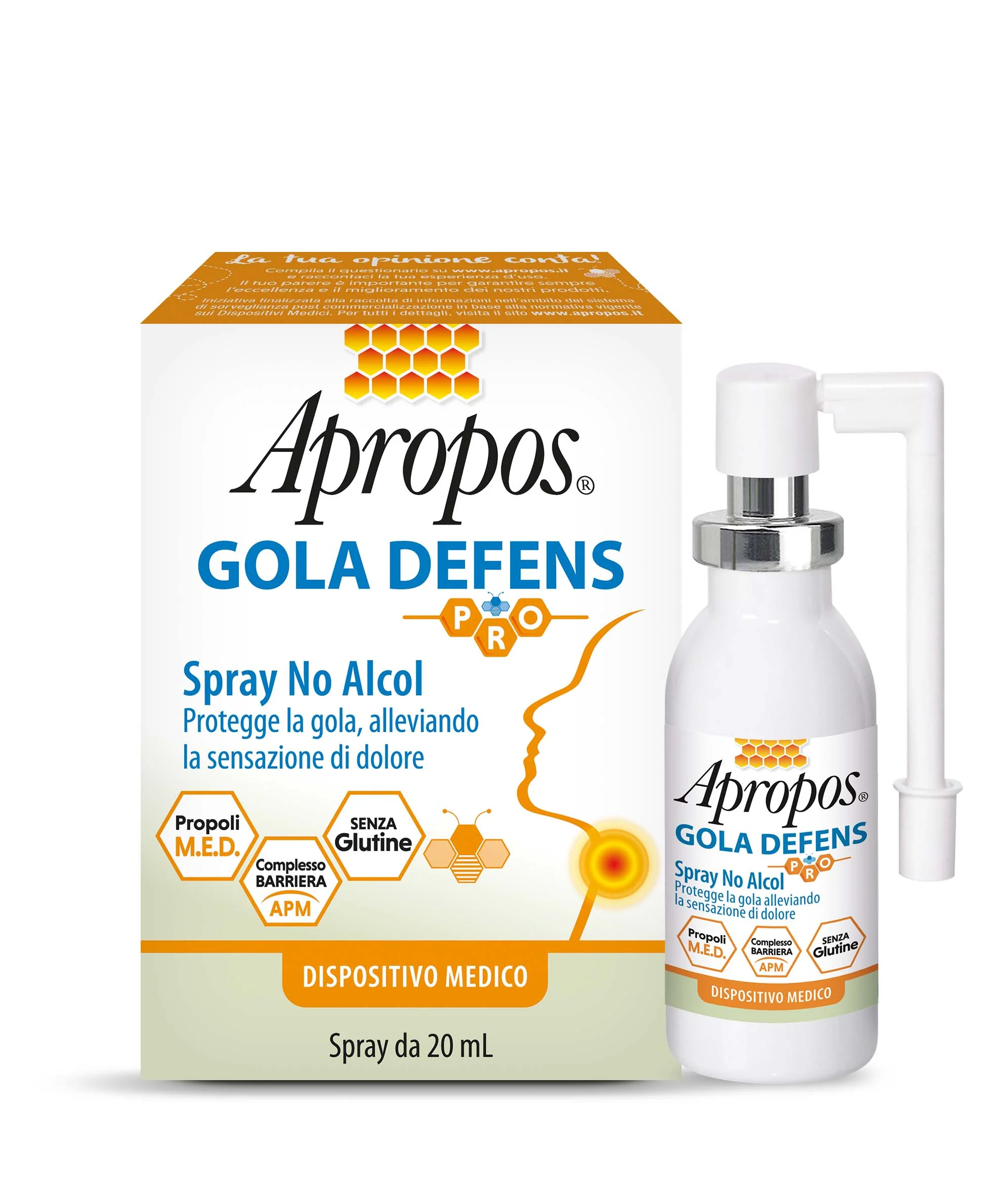 Gola Defens Pro Spray No Alcol 20 Ml Azione Emolliente e Lenitiva