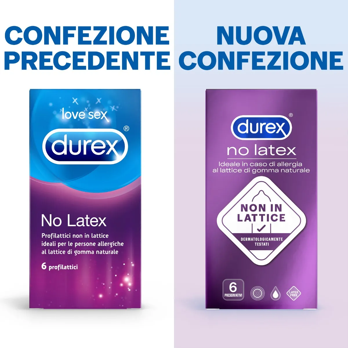 Durex No Latex Profilattici 6 Pezzi Non in Lattice