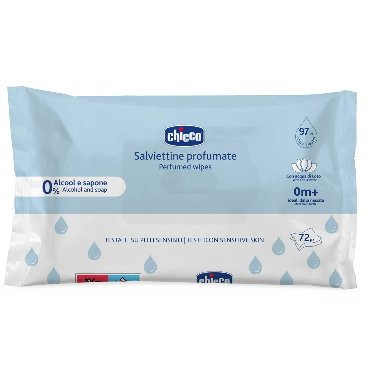 Chicco Salviette 72 Pezzi No Plaque Per Pelli Sensibili