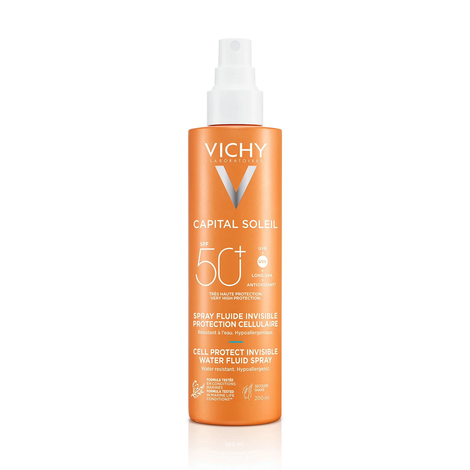 Vichy Capital Soleil Cell Protect SPF50+, 200 Ml Protezione solare ultra leggera