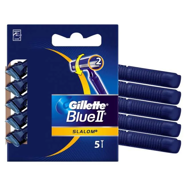 Gillette Gillette Blu II Slalom 5 Pezzi Rasoio Monouso per Rasatura Confortevole