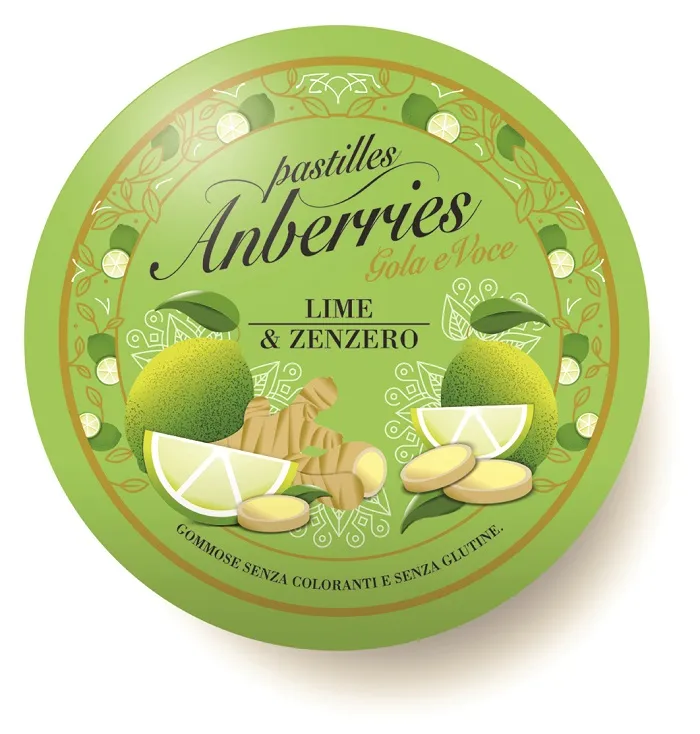 Anberries Gola e Voce Pastiglie Lime & Zenzero 55 g