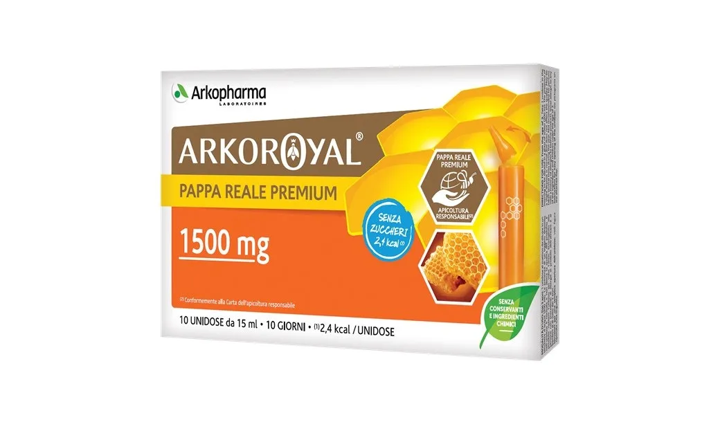 Arkopharma Arkoroyal Pappa Reale 1500 mg 10 Flaconcini Senza Zucchero