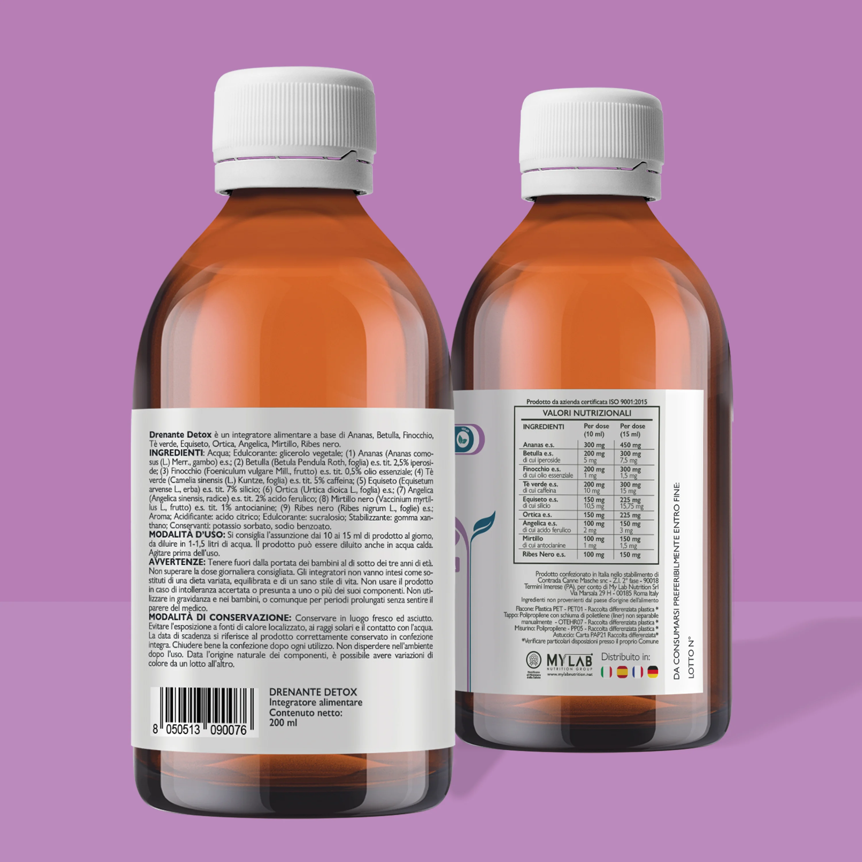 Nutracle Drenante Detox 200Ml Gusto Te Pesca